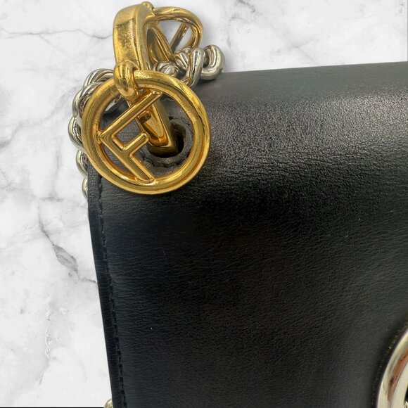 Fendi F Logo Kan I Leather Two Way Bag - Picture 4 of 12